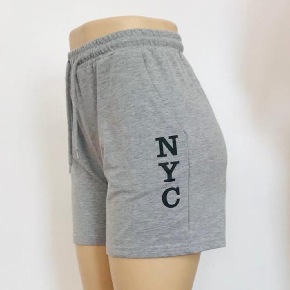 NYC Girls  Juniors Teens Women Exercise Casual Cotton Sweat Shorts Gray